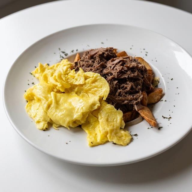 Texas BBQ Brisket Hash and Eggs.